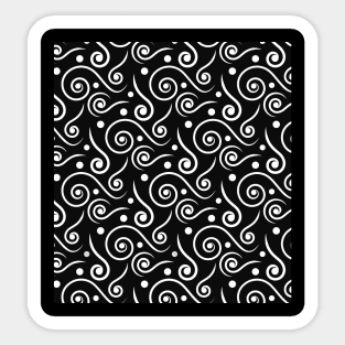 Black and white spiral pattern Sticker